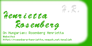 henrietta rosenberg business card